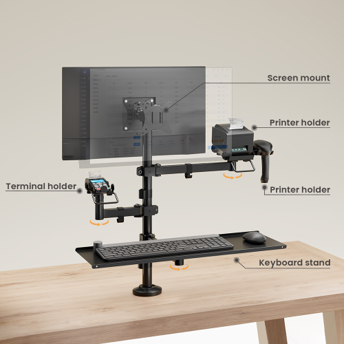 Brateck POS Mounting Solution For Dual Screens - Black