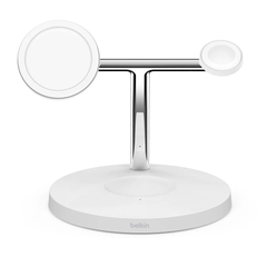 Belkin BoostUp Charge Pro 3-in-1 Charging Stand w/ MagSafe - White