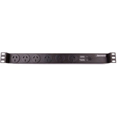 Jackson RAC0600 6 Way Rack Mount PDU - Black