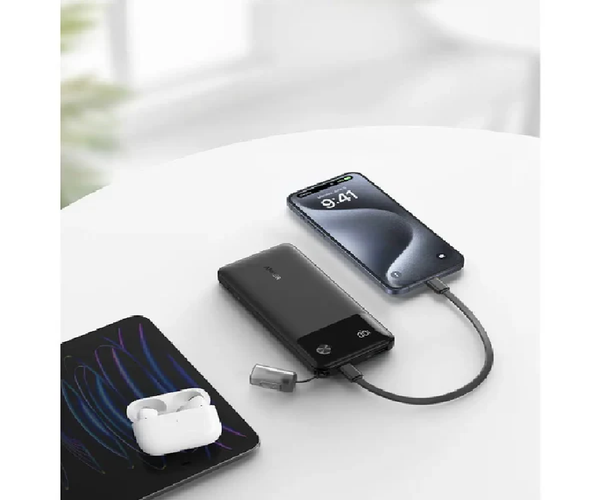 Anker 10K 22.5W A1388 USB C Lanyard Cable Power Bank - Black
