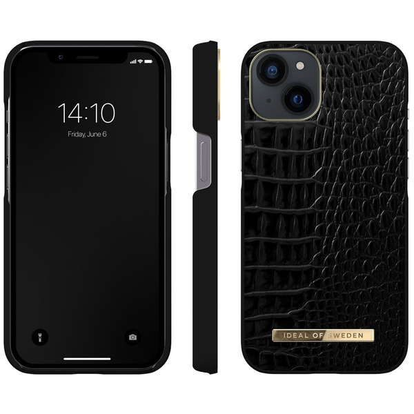 Ideal of Sweden Atelier Case For Apple iPhone 14 - Neo Noir Croco