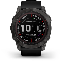 Garmin Fenix 7X Sapphire Solar Watch - Carbon Grey/Black