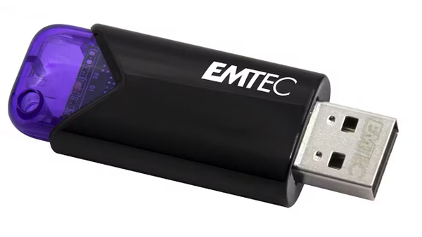 Emtec Click Easy 128GB USB 3.2 Flash Drive - Black