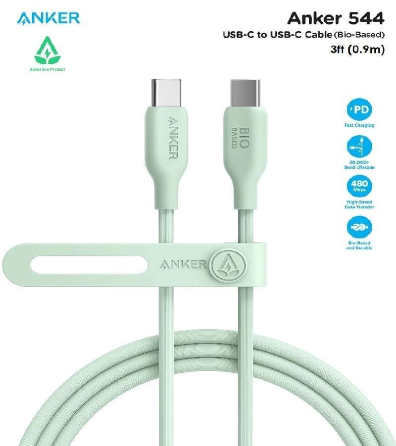 Anker 544 Bio-Based USB-C to USB-C Cable 1.8m - Green