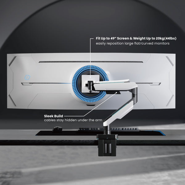 Brateck Single Heavy-Duty Monitor Arm Fit Most 17"-49" - Black