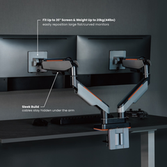 Brateck Dual Gaming Monitor Arm Fit 17