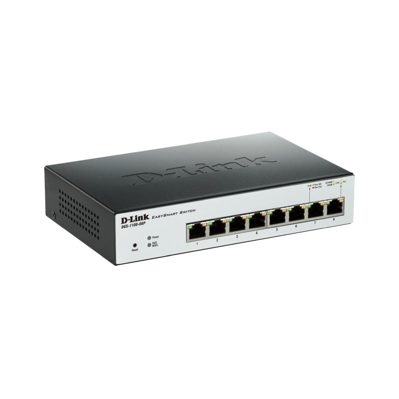 D-Link 8-Port Gigabit Smart Managed PoE Switch - Black