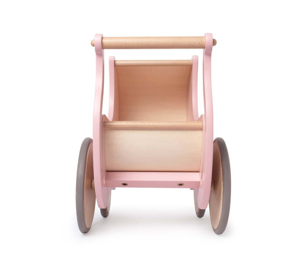 Kinderfeets 2 In 1 Wooden Baby Walker & Doll Pram - Rose