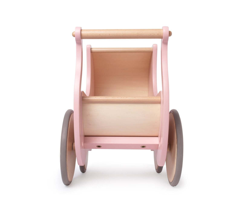 Kinderfeets 2 In 1 Wooden Baby Walker & Doll Pram - Rose