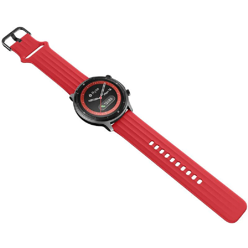 Ryze Flex Smart Watch - Dark Grey with Red Strap