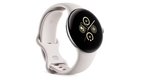 Google Pixel Watch 2 Wi-Fi Polished - Silver with Porcelain Band