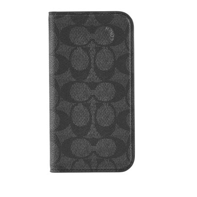 Coach Folio Case For iPhone 16 Pro - Signature Charcoal