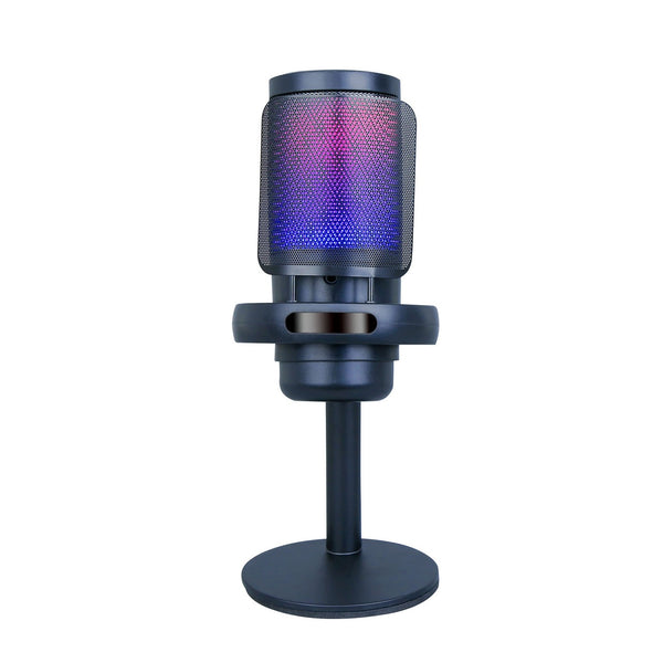 Laser RGB Streaming Microphone with Headphone Jack - Black