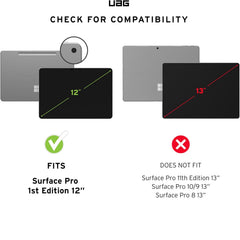 UAG Plasma Microsoft Surface Pro 12 Rugged Case - Ice/Black