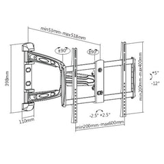 Brateck Full-Motion TV Wall Mount 37