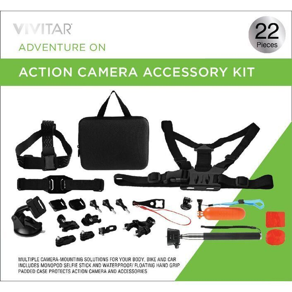 Vivitar Action Camera Accessory Kit - Black