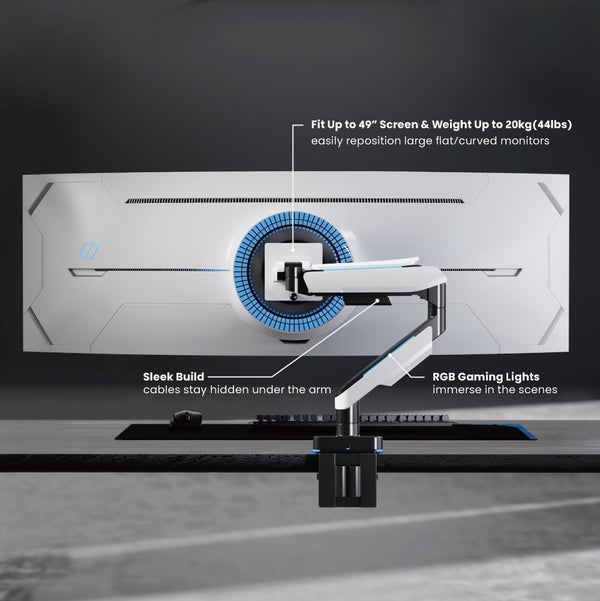 Brateck Single Heavy-Duty RGB Monitor Arm Fit Most 17"-49" - Black