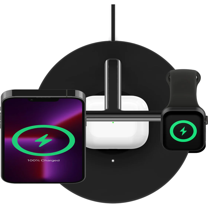 Belkin BoostCharge Pro 3-in-1 Wireless Charger w/ MagSafe - Black