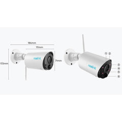 Reolink Argus Eco 2K WiFi Battery Outdoor Security Camera 2-Pack - White