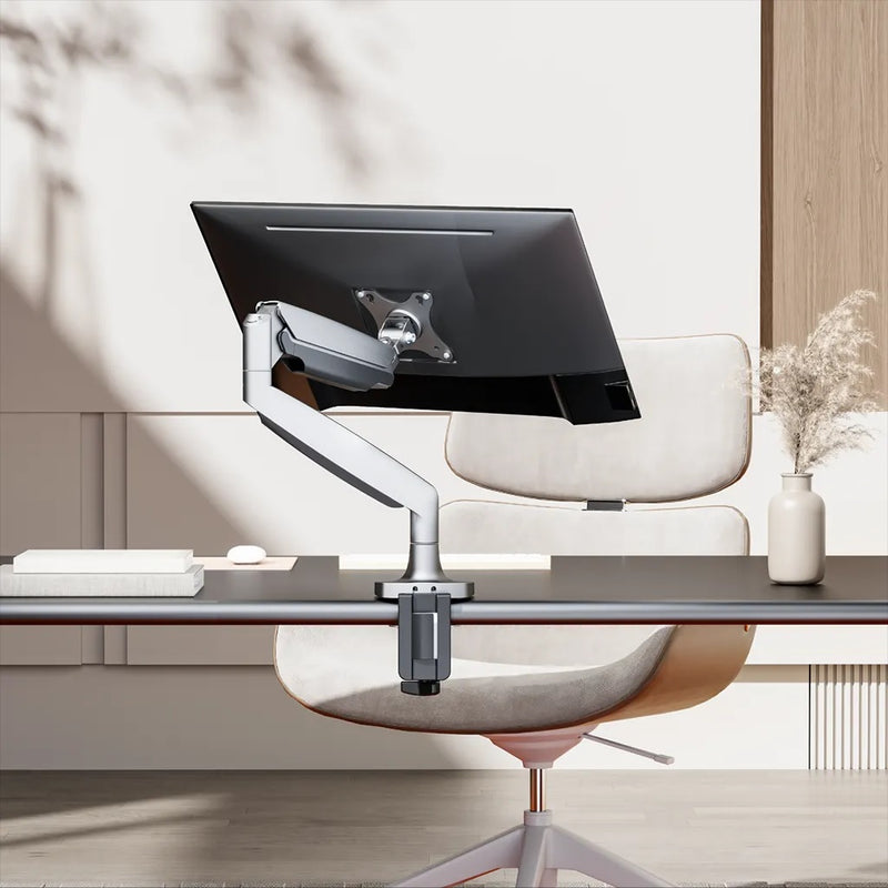 Brateck Single Screen Gas Spring Monitor Arm For 17"- 45" - Matte Black