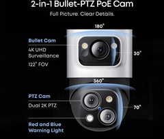 eufy S4 Max NVR POE 24/7 Security Camera System - 4 PTZ Cameras - White
