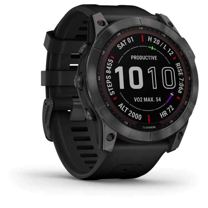 Garmin Fenix 7X Sapphire Solar Watch - Carbon Grey/Black