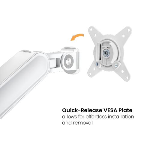 Brateck Designer Premium Single Monitor Arm with USB-A/USB-C Ports