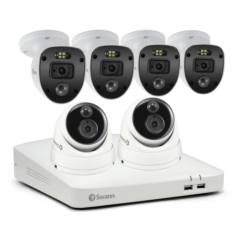 Swann Enforcer 1080p FHD DVR Security System (8 Ch/6 Cameras) - Steel Oak