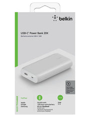 Belkin BoostCharge 20000mAh USB-C Power Bank - White