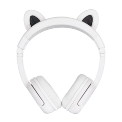 BuddyPhones PlayEars+ Animal Ears Wireless Headphone - Bear White