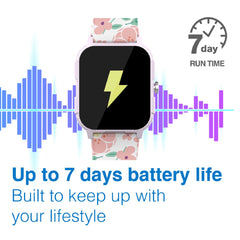 V-Fitness Momentum 2.0 Smartwatch with Health Tracking - Purple Flower