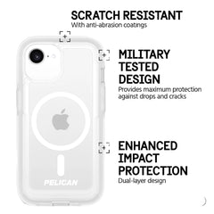 Pelican Voyager MagSafe Case For iPhone 16e/15/14/13 -  Clear