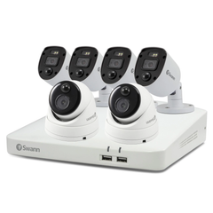 Swann Enforcer 1080p FHD DVR Security System (8 Ch/6 Cameras) - Steel Oak