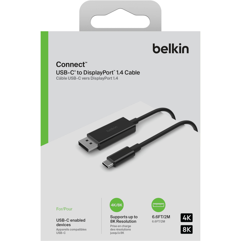 Belkin Connect USB-C to DisplayPort 1.4 Cable 2M - Black