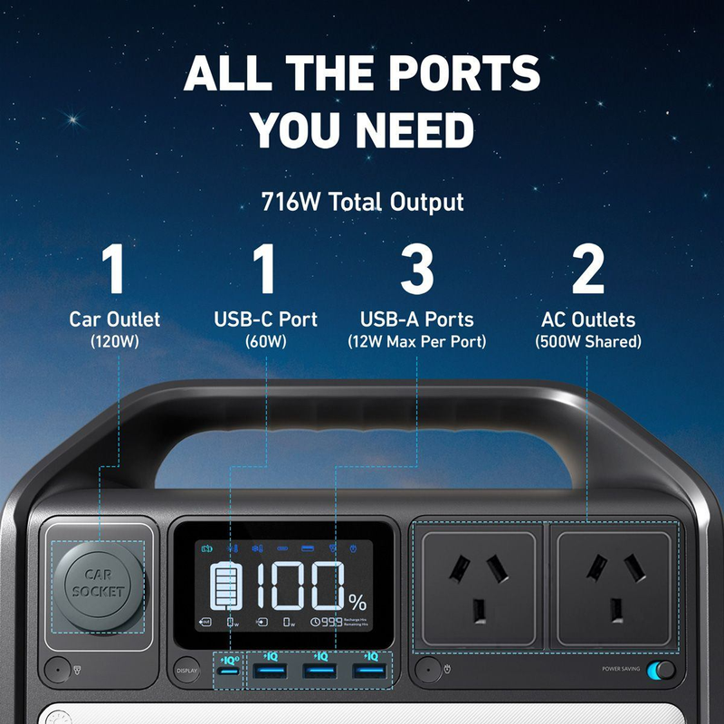 Anker PowerHouse 512WH with 535 Portable Power Station - Black