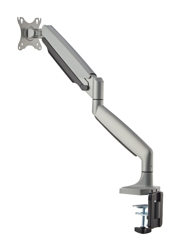Brateck Single Screen Gas Spring Monitor Arm For 17"-45" - Matte Sliver