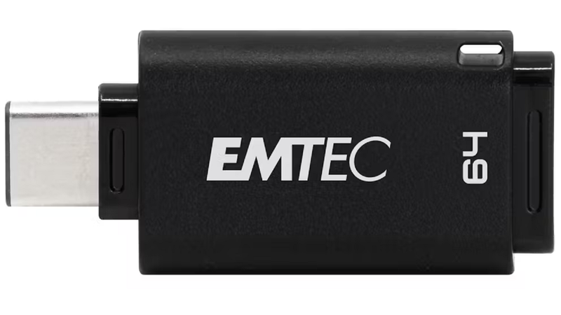Emtec D400 64GB USB 3.2 Type-C Flash Drive - Black