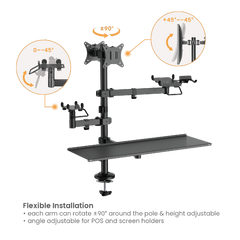 Brateck POS Mounting Solution For Dual Screens - Black