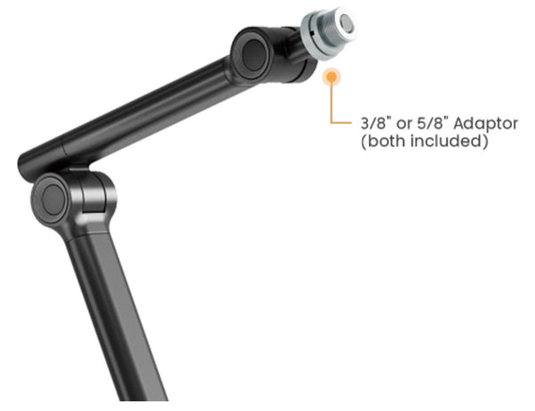 Brateck Height Adjustable Microphone Floor Stand - Matte Black