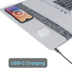 Laser Wireless Charging Laptop Sleeve Up to 16 Inch - Grey