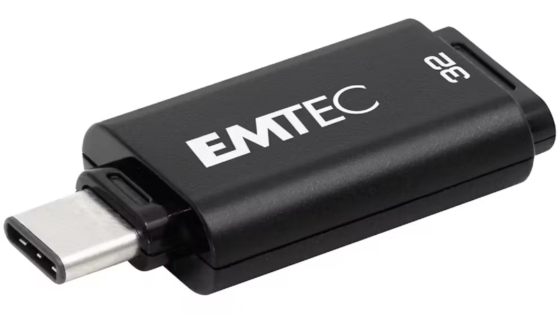 Emtec D400 32GB USB 3.2 Type-C Flash Drive - Black