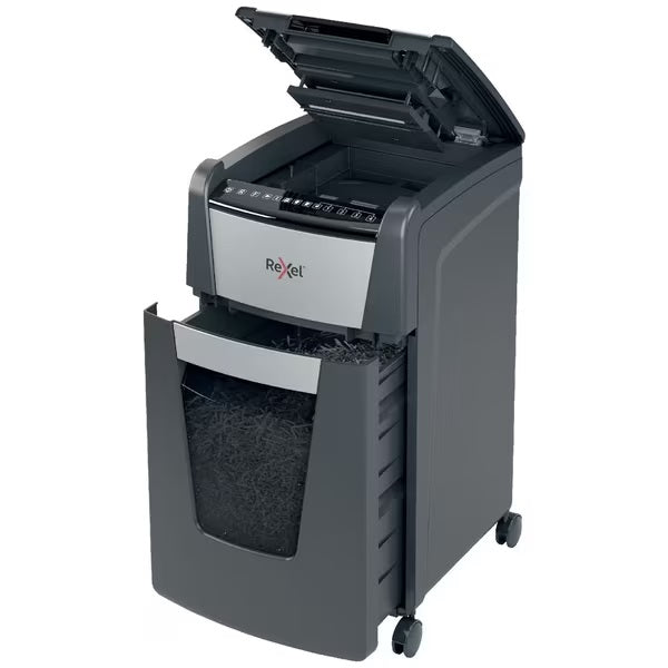 Rexel Optimum Autofeed Shredder 300X Cross Cut - Black/Grey