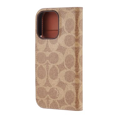 Coach Folio Case For iPhone 16 Pro - Signature Tan