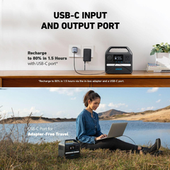 Anker PowerHouse 256 WH with 521 Portable Power Station - Black