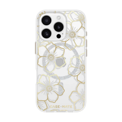 Case-Mate Floral Gems MagSafe Case For iPhone 16 Pro Max - Clear/ Gold