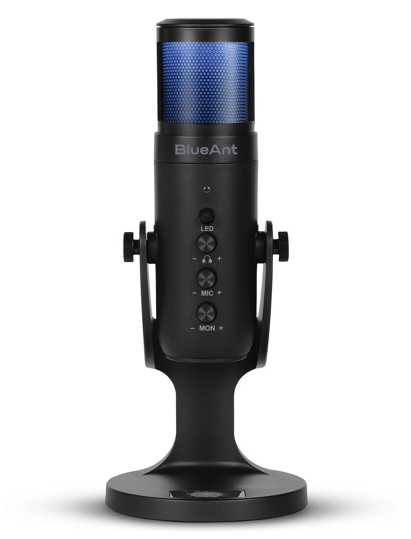 BlueAnt StreamX USB Microphone with LED Lights – Black