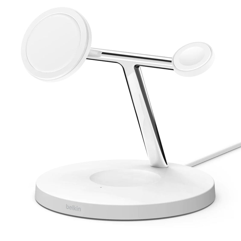 Belkin BoostUp Charge Pro 3-in-1 Charging Stand w/ MagSafe - White