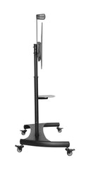 Brateck Large Screen Telescopic Steel TV Cart w/ Crank Handle - Black