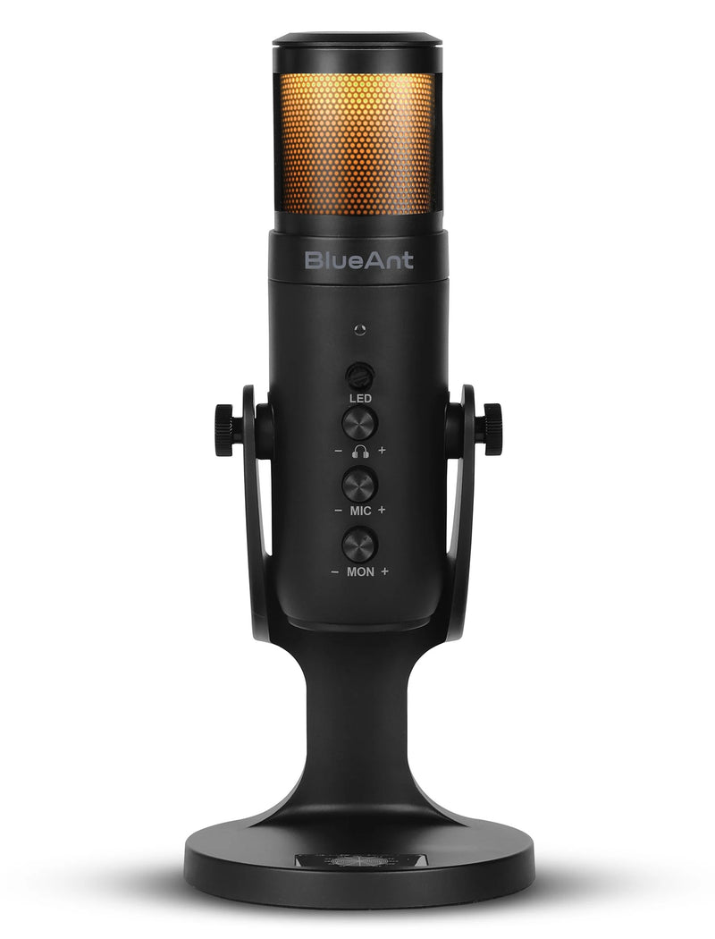 BlueAnt StreamX USB Microphone with LED Lights – Black