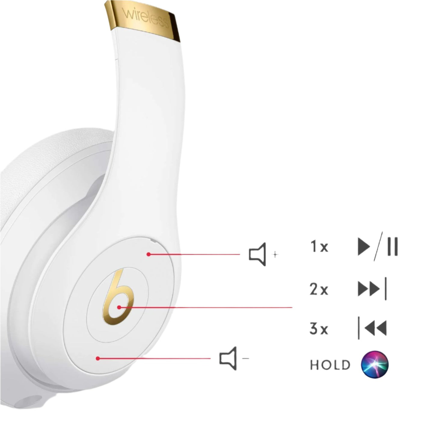 Beats Studio3 Wireless Over-Ear Headphones - White